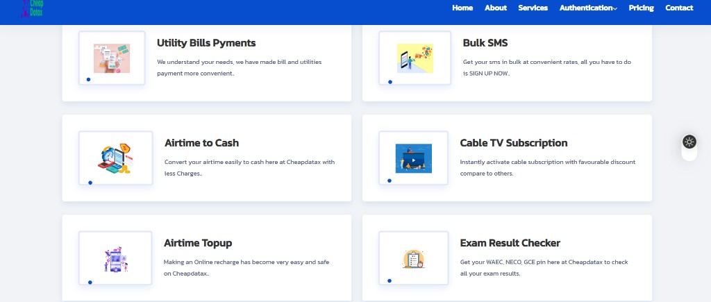 Cheapdatax Website Screenshot